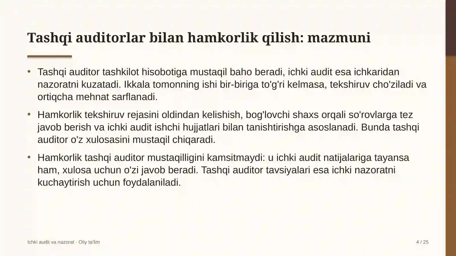 ehtiyot qismlar do'konlarida tashqi auditorlar bilan hamkorlik qilish 5040 4