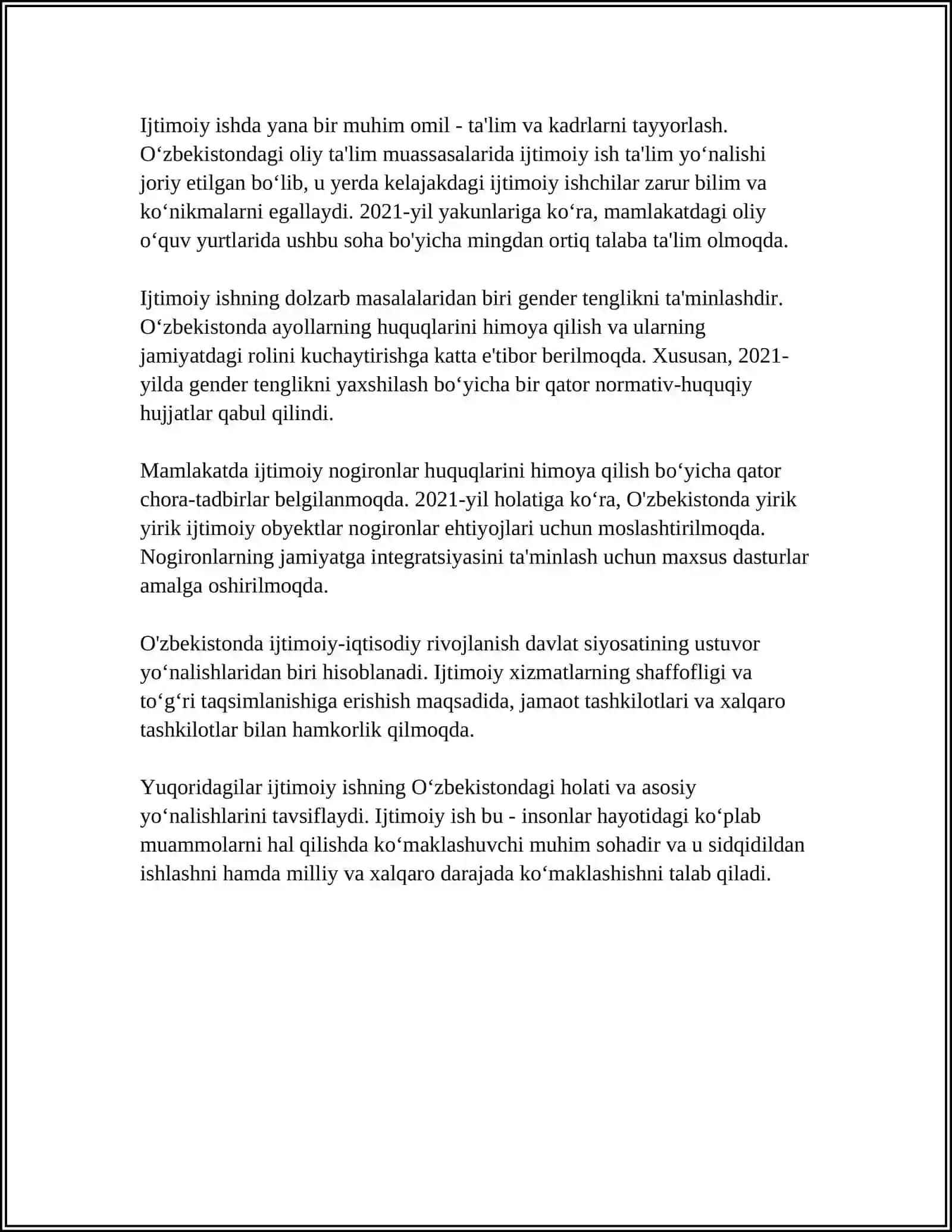 CHET ELDA IJTIMOIY ISH ASOSLARI VA METADOLOGIYASI 4