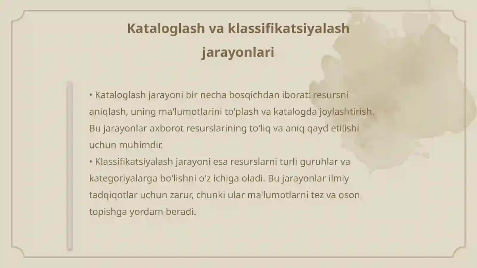 Kataloglash va klassifikatsiyalash sohasida ilmiy tadqiqot ishlarini òrganish 4