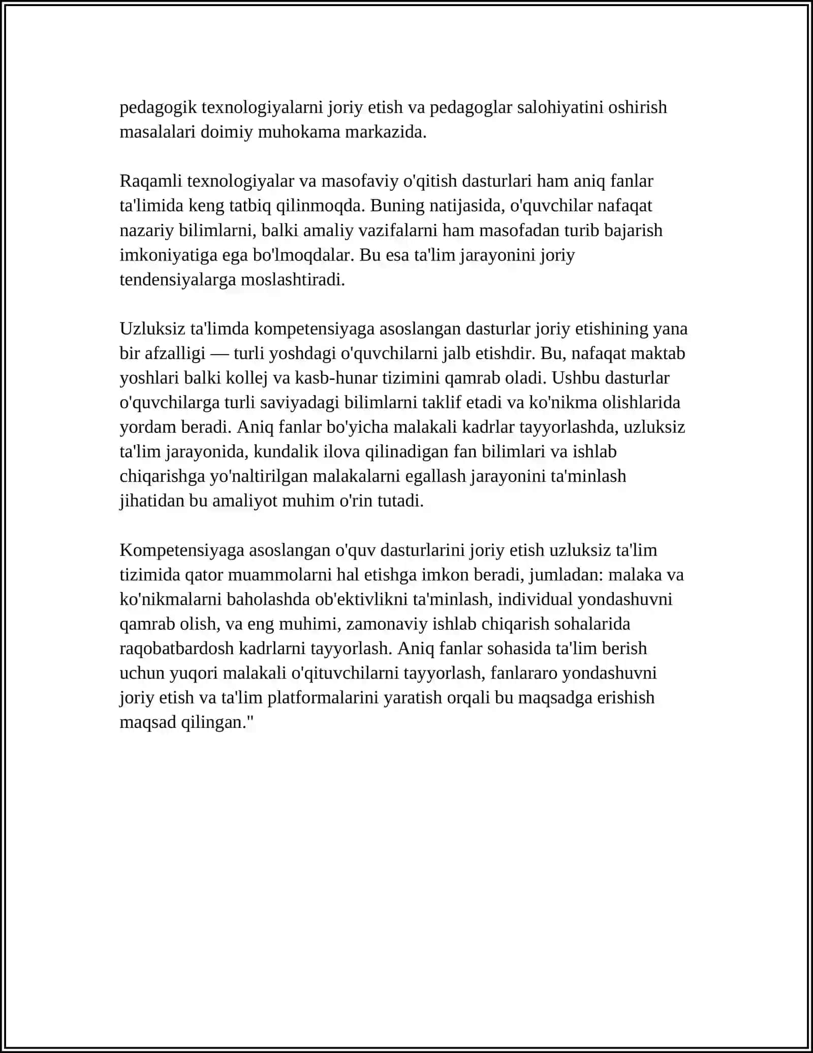 UZLUKSIZ TA'LIMDA ANIQ FANLARNIOQITISH TENDENSIYASINIO'ZLASHTIRISH 4