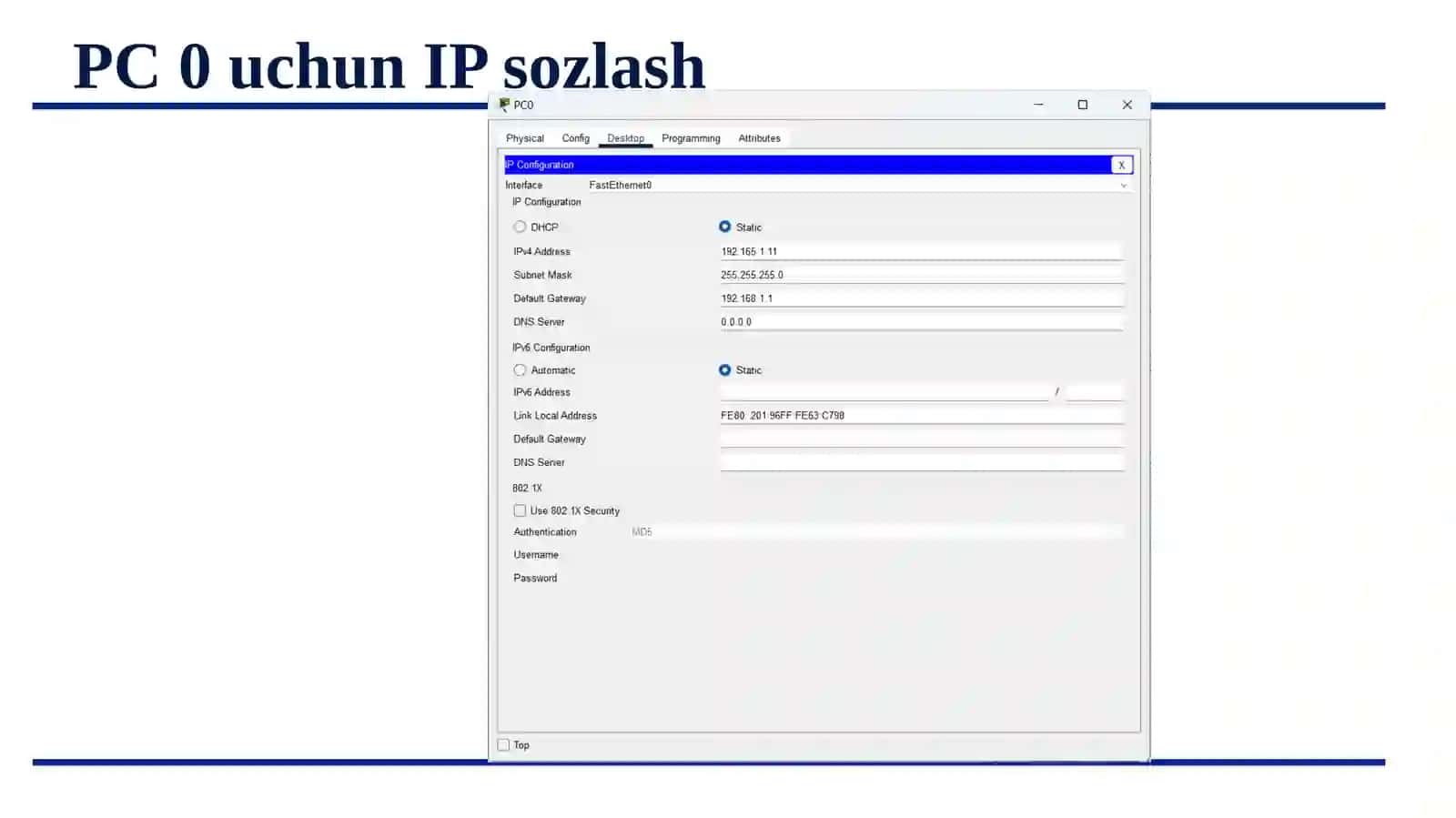 OSPF protokoli. Ethernet kommutatsiya asoslari 4