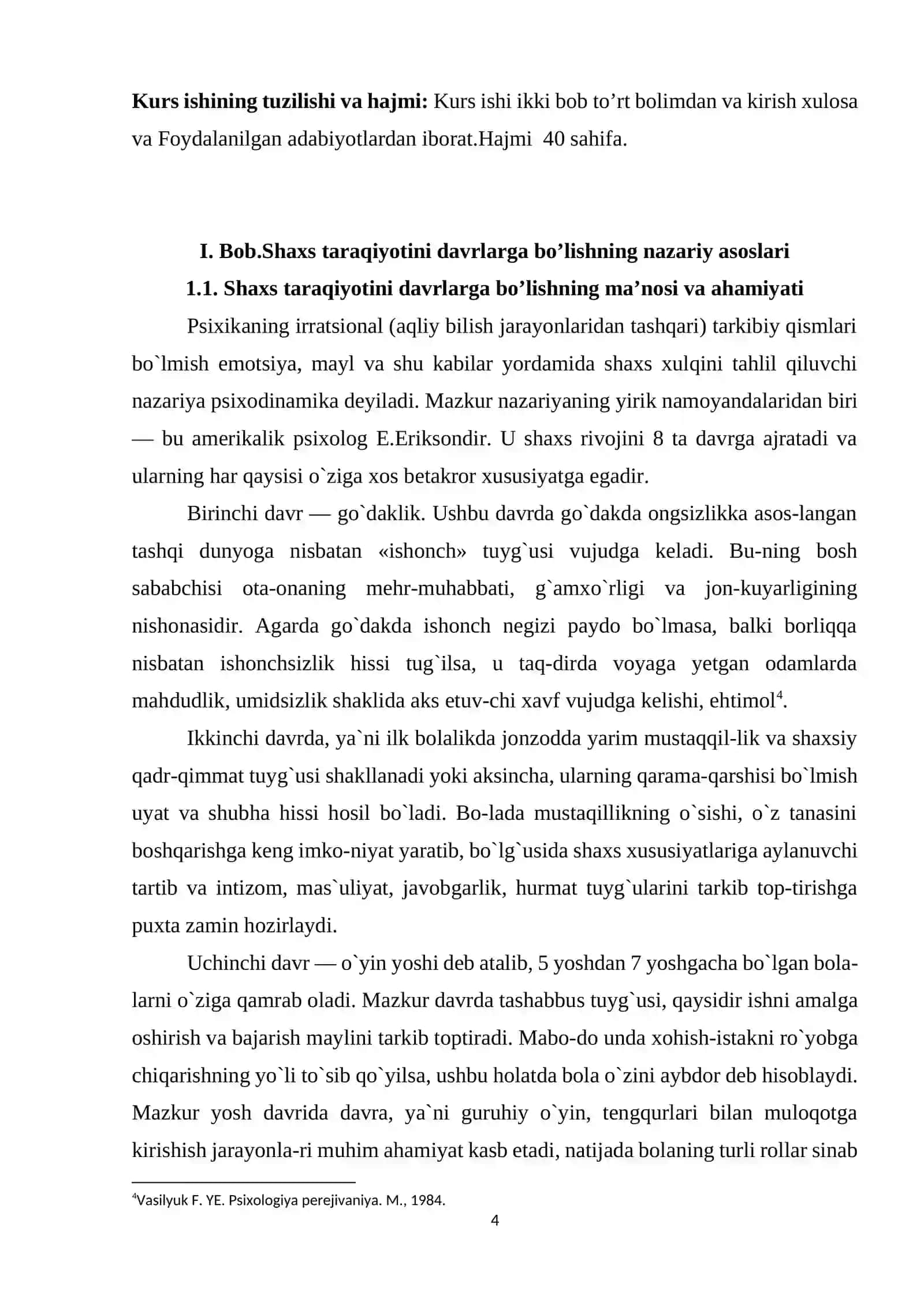 Shaxs taraqqiyotini davrlarga bo’lish 4