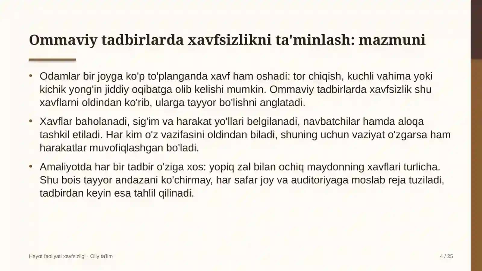 Kichik gidroelektr stansiyalarida ommaviy tadbirlarda xavfsizlikni ta'minlash 4