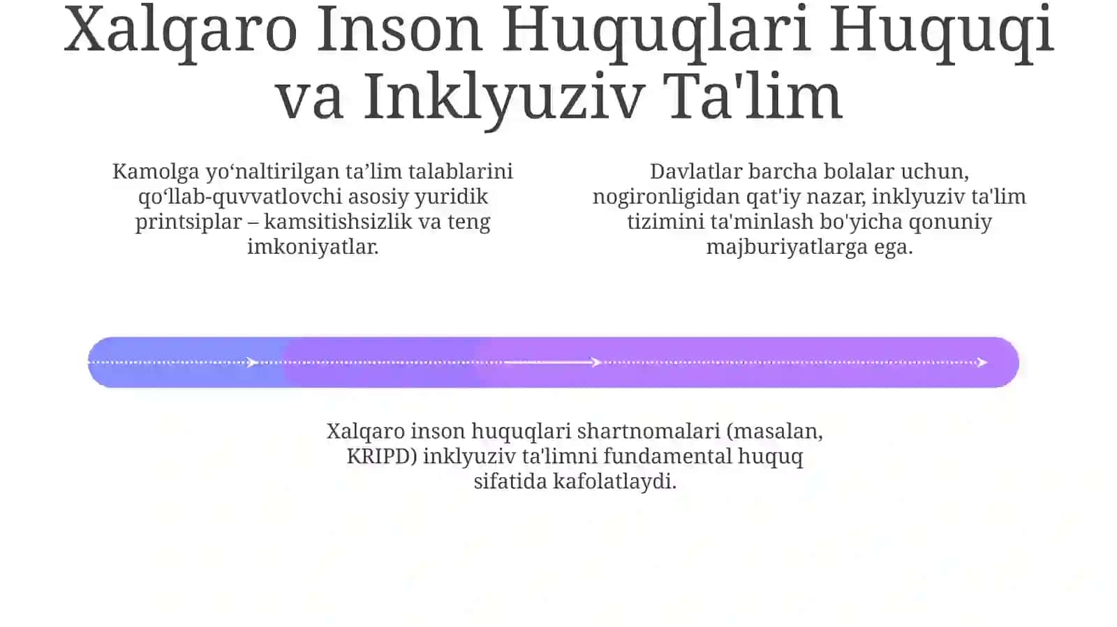 Inklyuziv ta'limning huquqiy asoslarini xalqaro hujjatlar asosida tahlil qilish 4