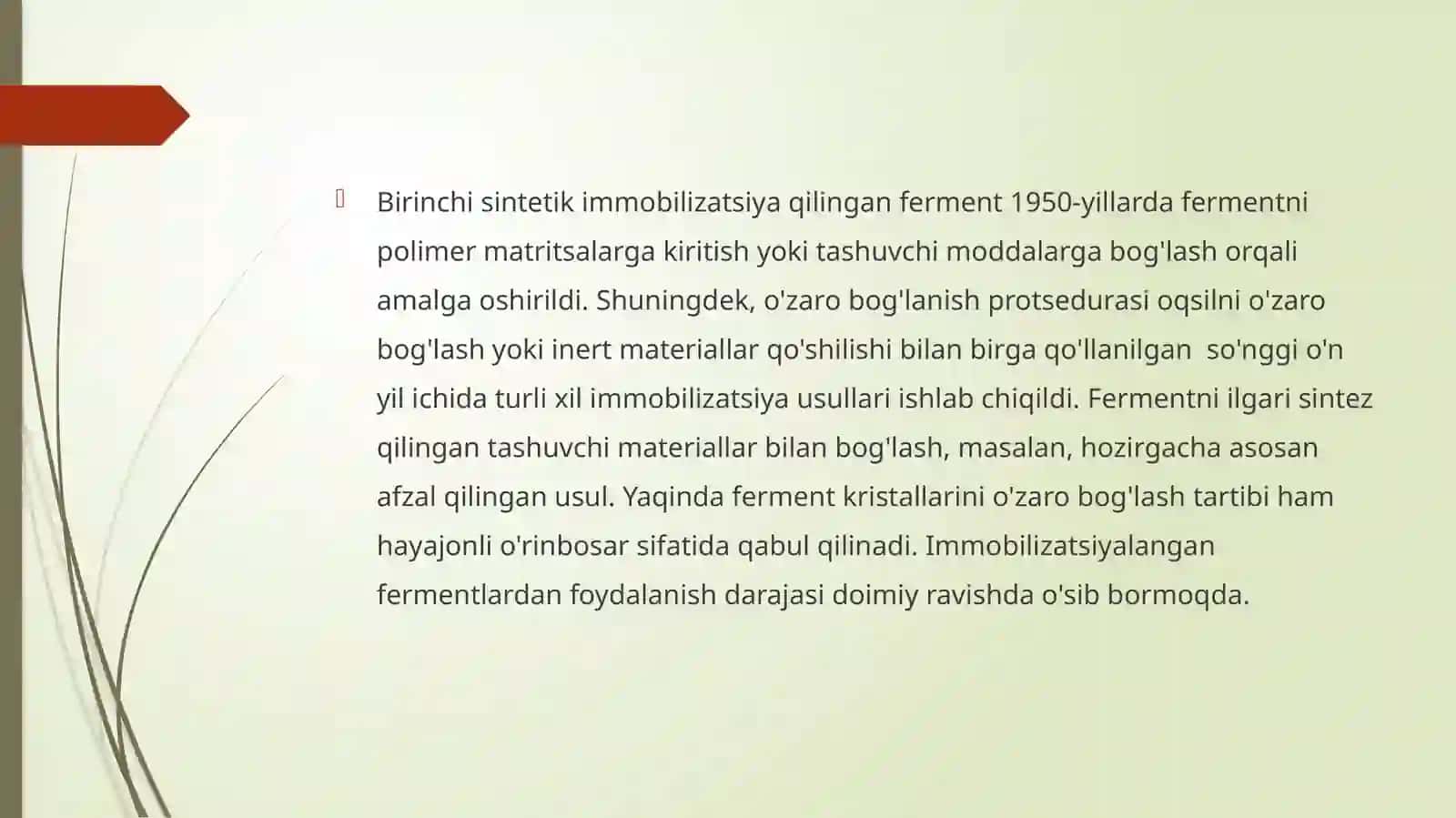 IMMOBILLANGAN FERMENTLAR ISHTIROKIDA BIOYOQILG’I OLISH. 4