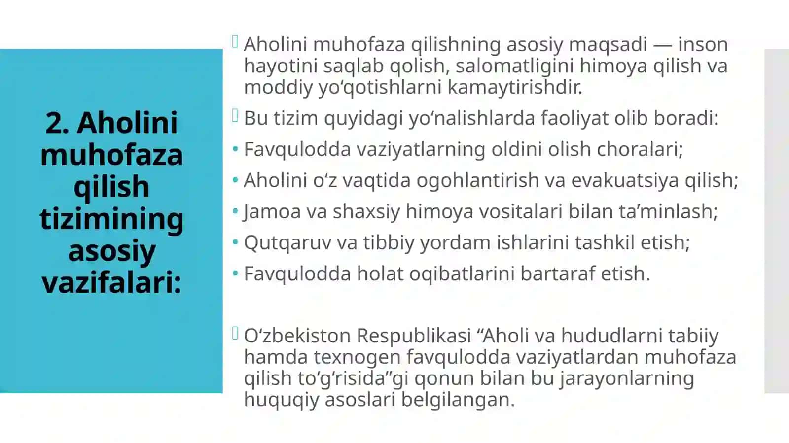 FAVQULODDA VAZIYATDA AHOLINI MUHOFAZA QILISH 4