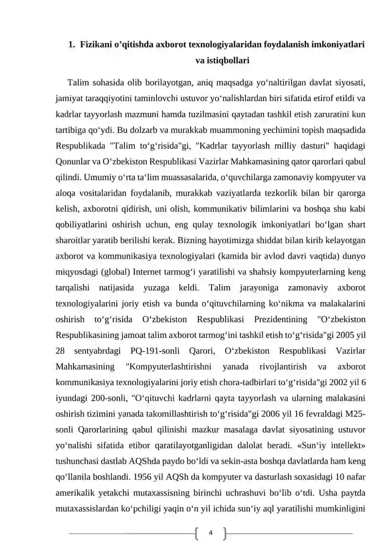 Fizikani o’qitishda Axborot texnologiyalardan foydalanish usullari 4