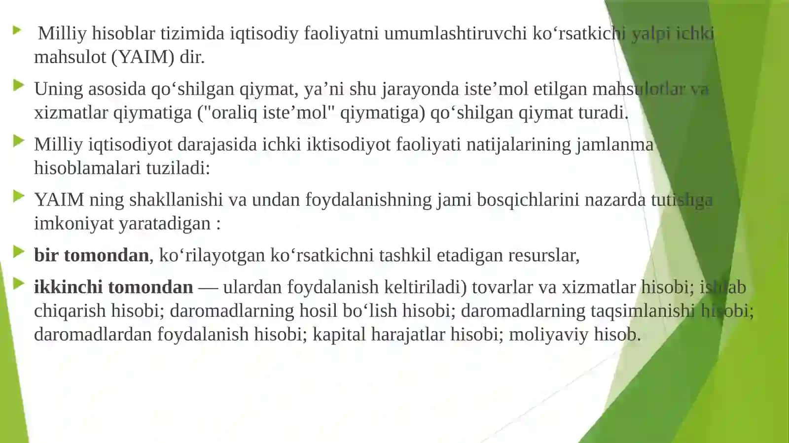 Milliy hisoblar tizimi va makroiqtisodiy koʼrsatkichlar tizimi 4