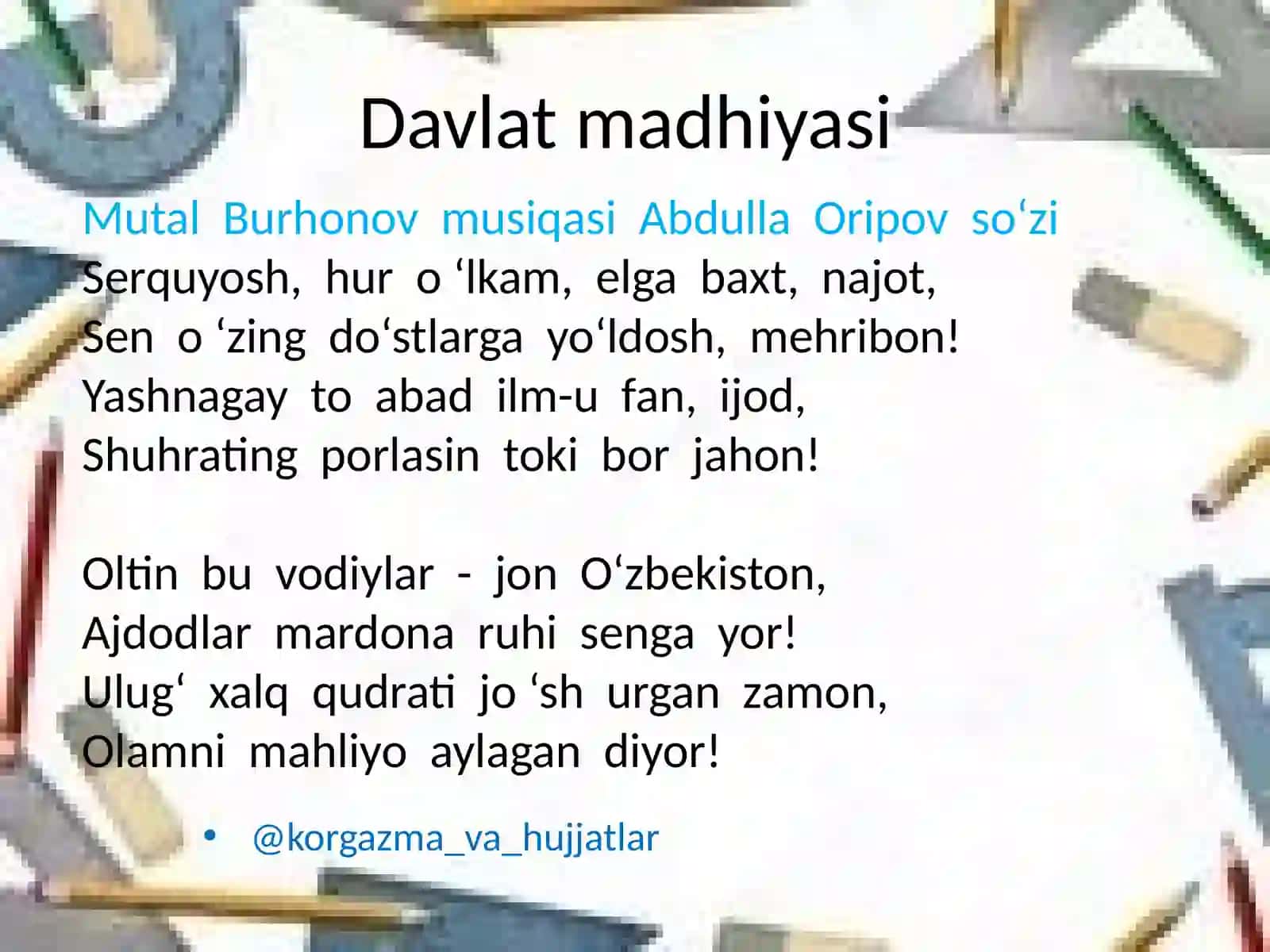 DAVLAT RAMZLARI 4