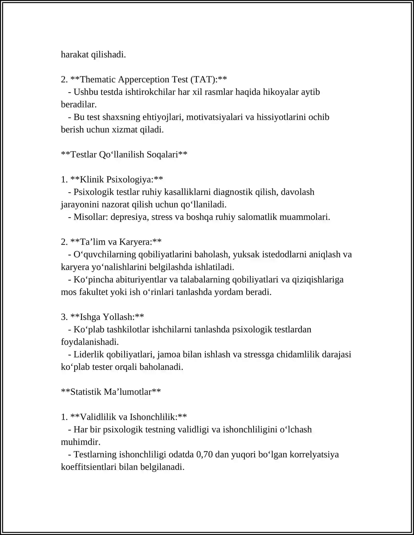 Psixologik Testlash Texnikalari 4