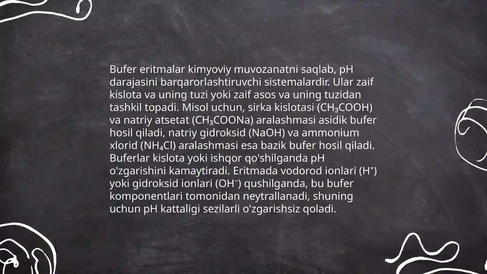 Bufer eritmalar tarkibi va ishlatilish sohalari 4