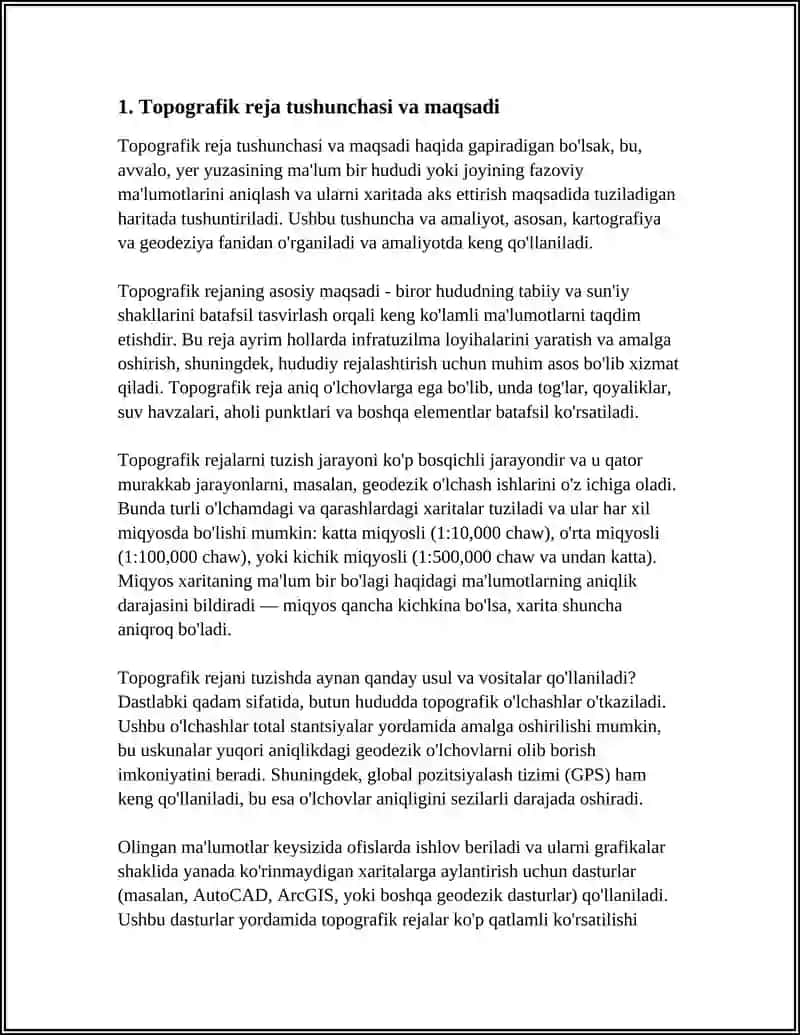 TOPAGIRAFIK PILAN TUZISH AMALIYOTI 4