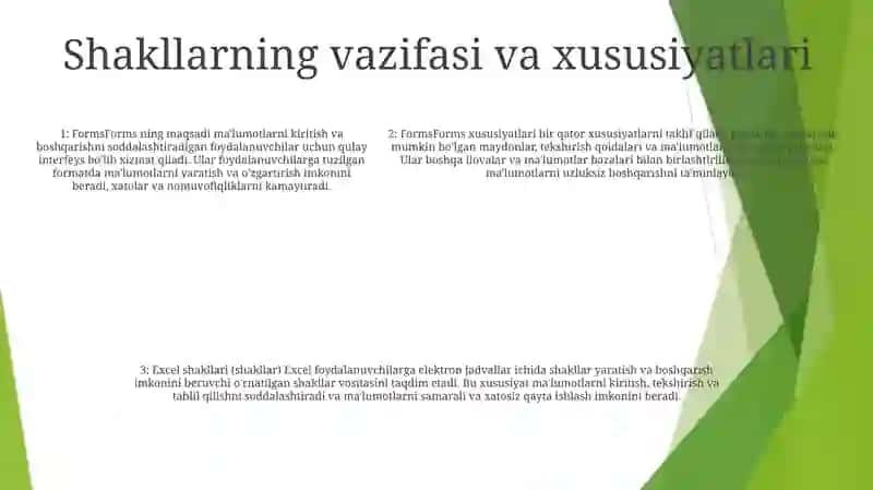 MS Excel 2016 Da Shakllar (Formalar) Tushunchasi, Vazifasi Va Uni Tashkil Qilish 4