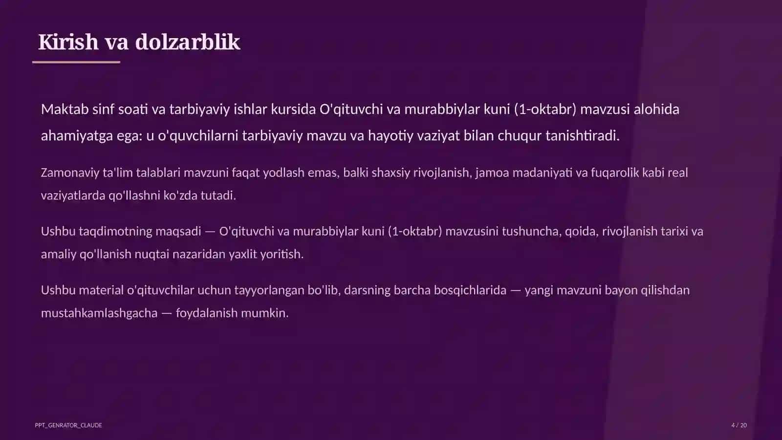 O'qituvchi va murabbiylar kuni (1-oktabr) 4