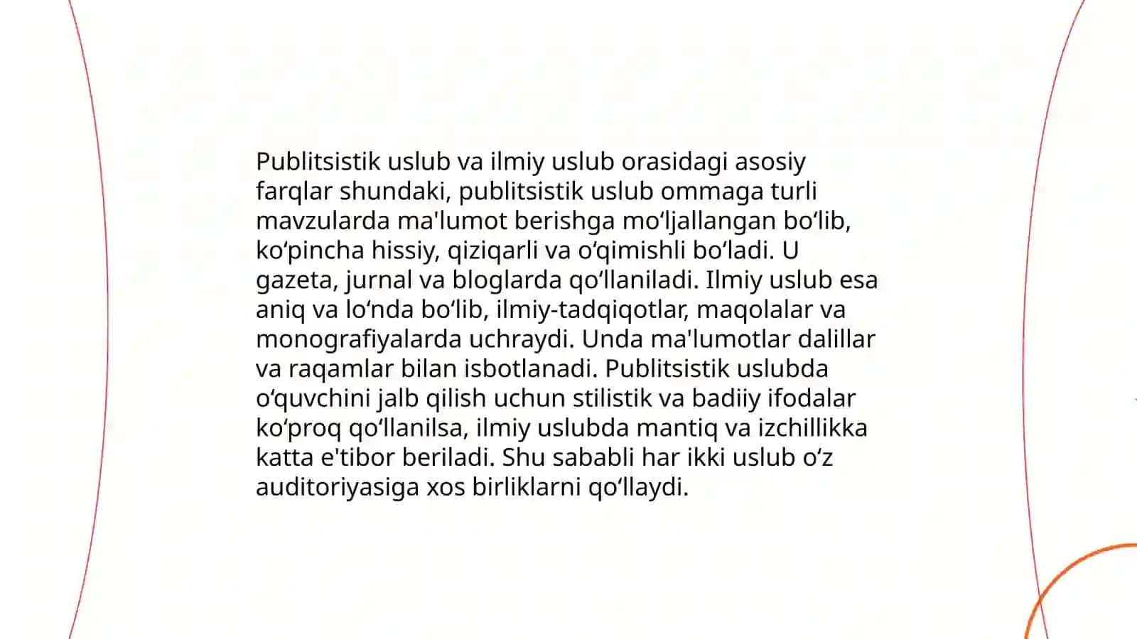 Nutq uslublari (publitsistik, ilmiy uslub va rasmiy-idoraviy uslublar) 4