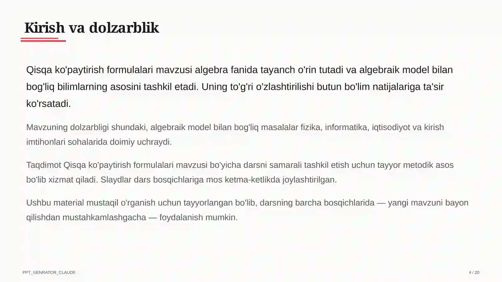 Qisqa ko'paytirish formulalari (7-sinf) 4