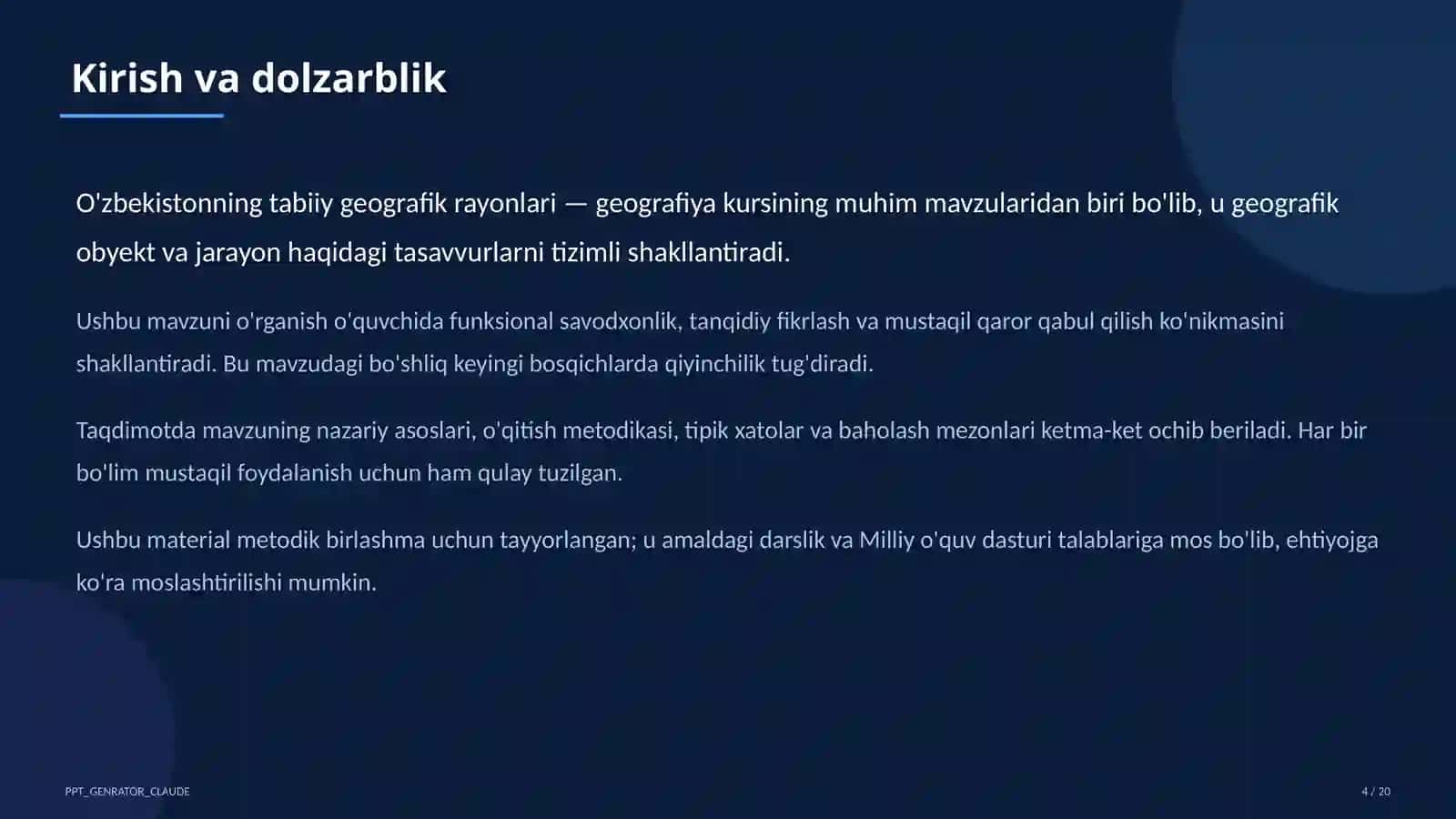O'zbekistonning tabiiy geografik rayonlari (8-sinf) 4