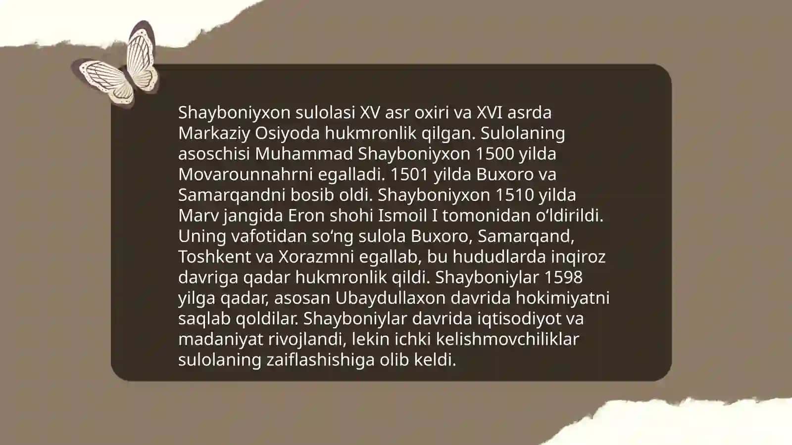 Shayboniylar Davlati Tarixi 4