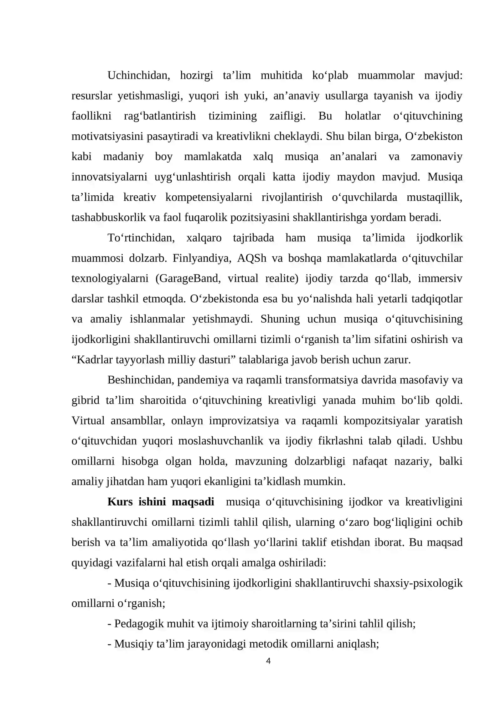 Musiqa oʻqituvchining ijodkor va kreativligidagi omillar 4