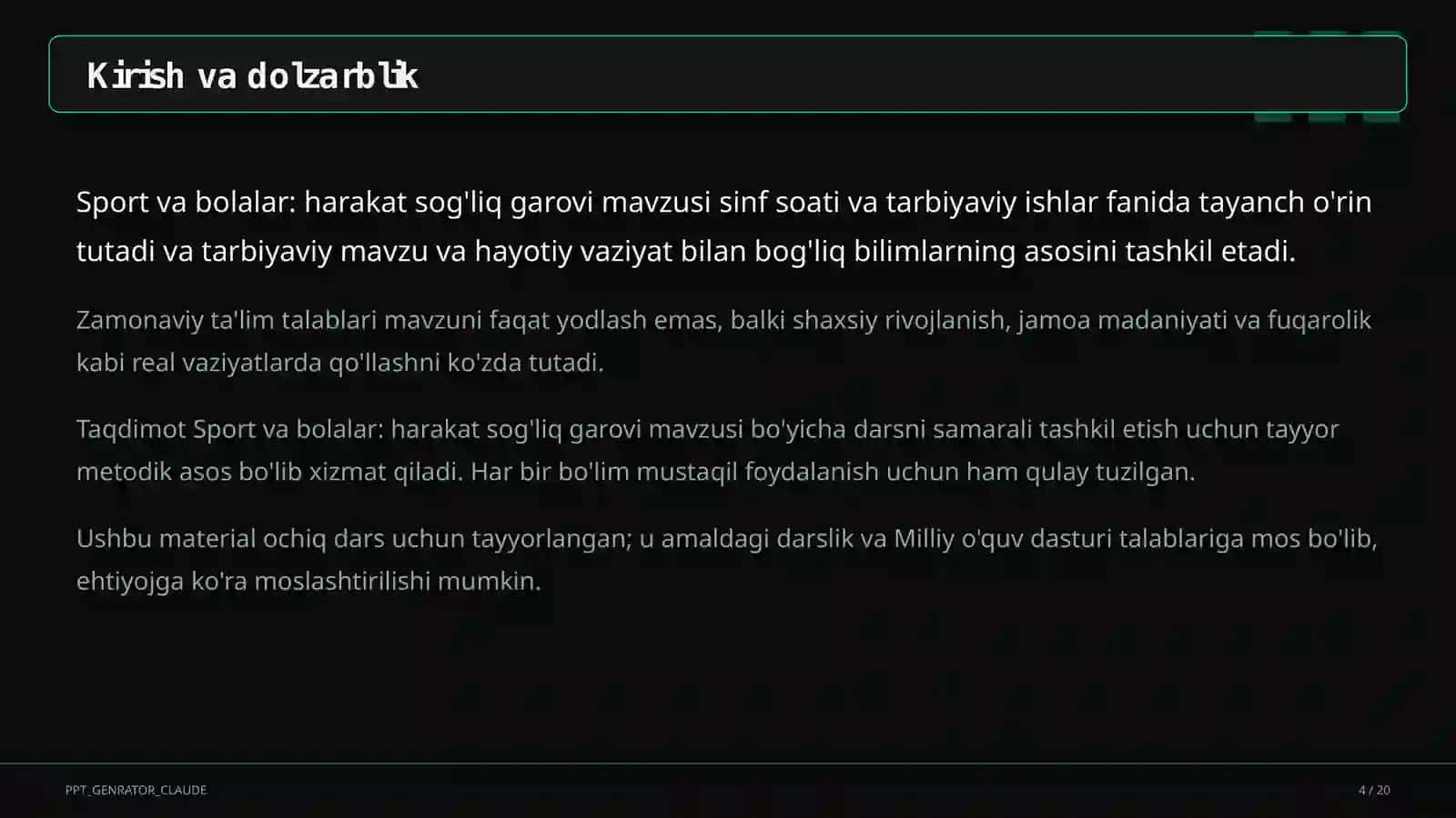 Sport va bolalar: harakat sog'liq garovi 4