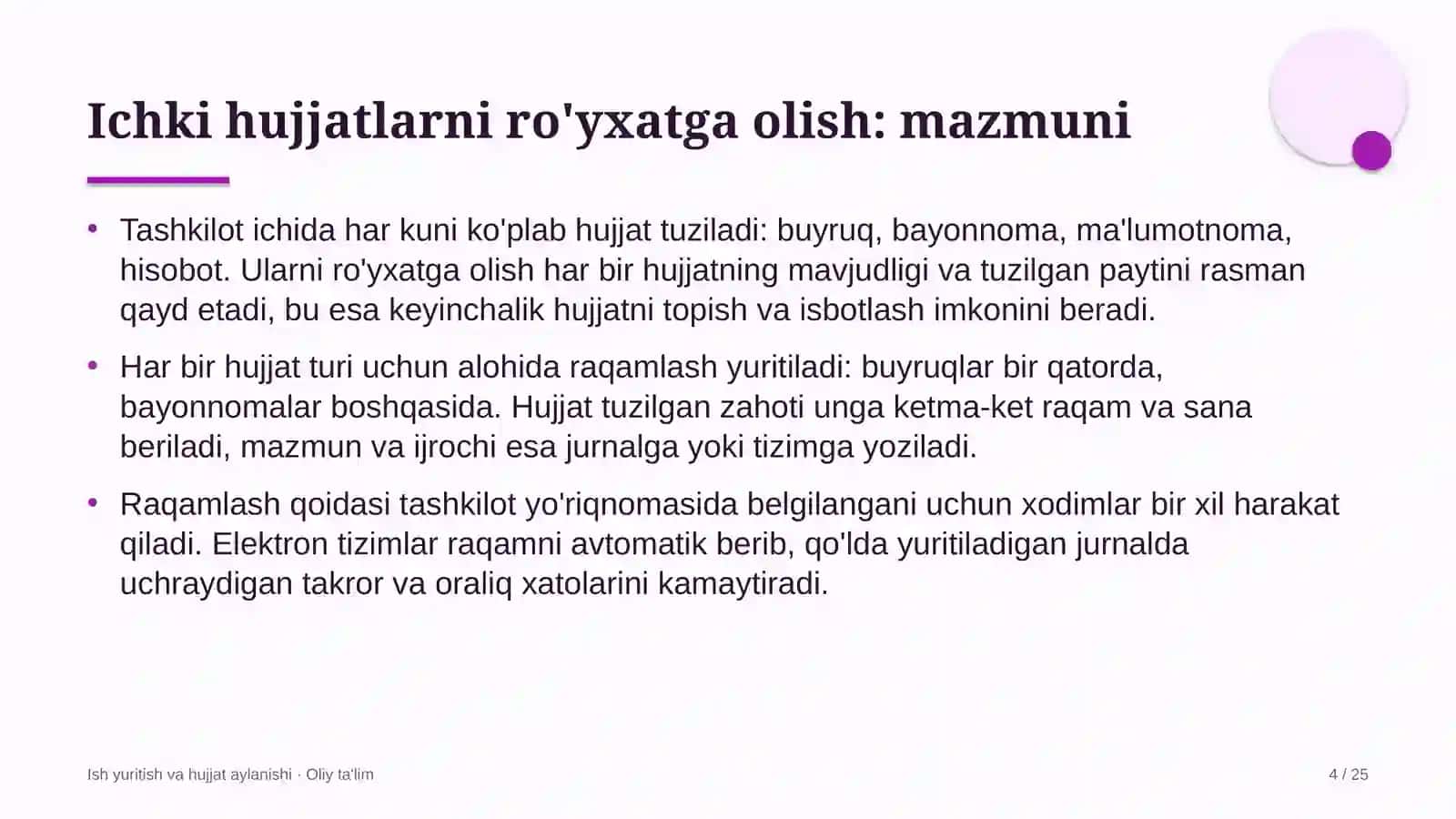 tibbiyotda ichki hujjatlarni ro'yxatga olish 4986 4