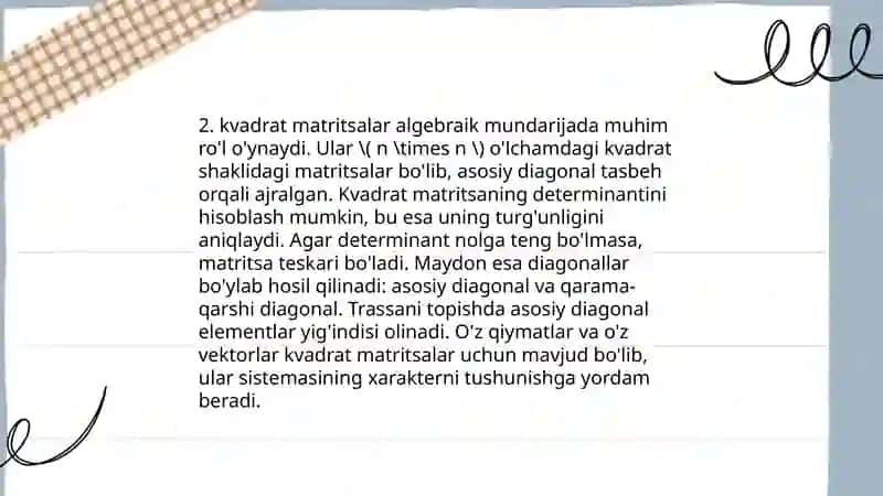 Matritsa lar va ular ustida amallar 4