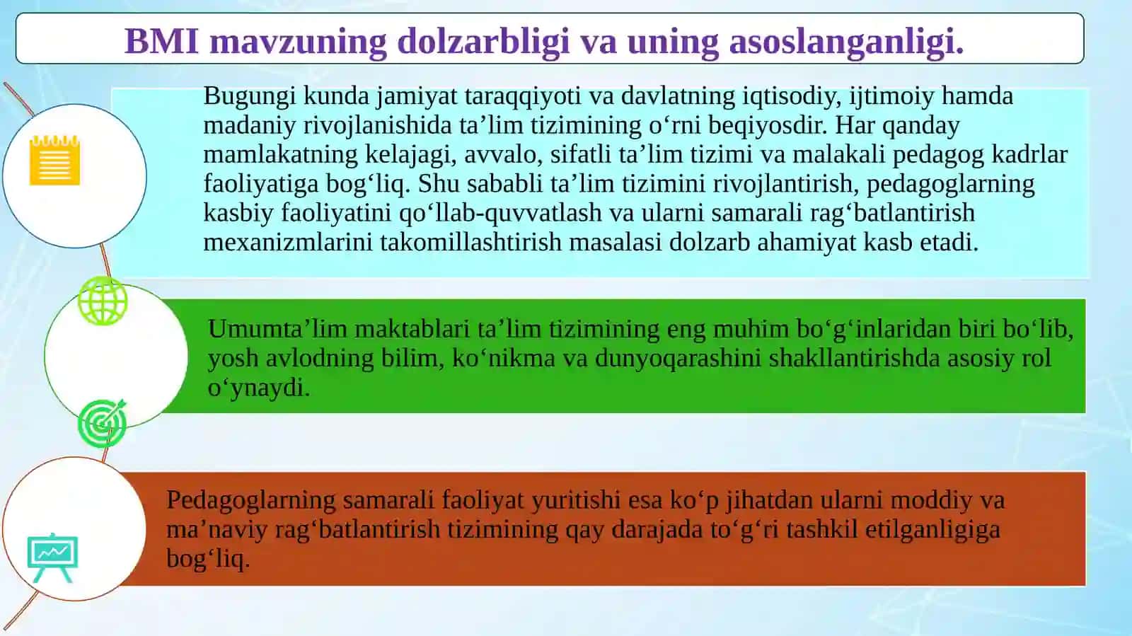 UMUMTA'LIM MAKTABLARIDA PEDAGOG'HODIMLARNI RAG'BATLANTIRISH MEXANIZMLARINI TAKOMILLASHTIRISH 4