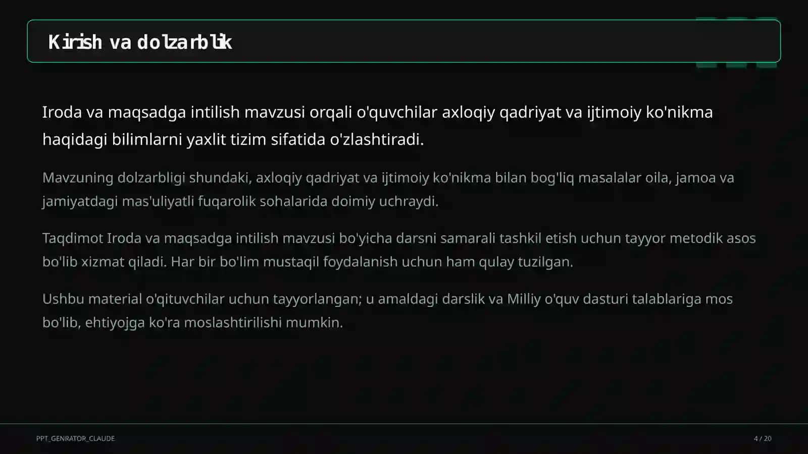 Iroda va maqsadga intilish (9-sinf) 4