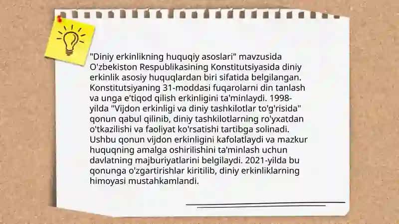 Vijdon erkinligi va diniy tashkilotlar to'g'risida 4