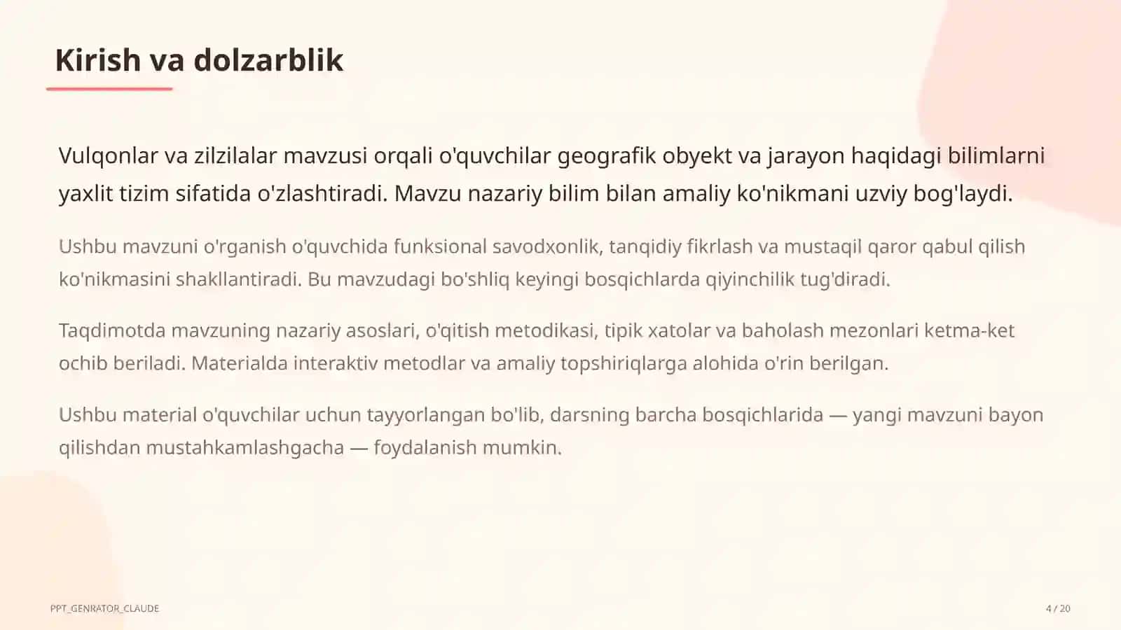 Vulqonlar va zilzilalar (5-sinf) 4