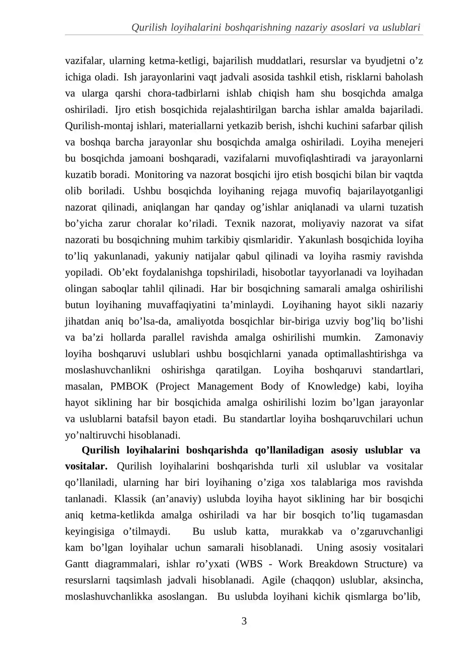Qurilish loyihalarini boshqarishning nazariy asoslari va uslublari 4