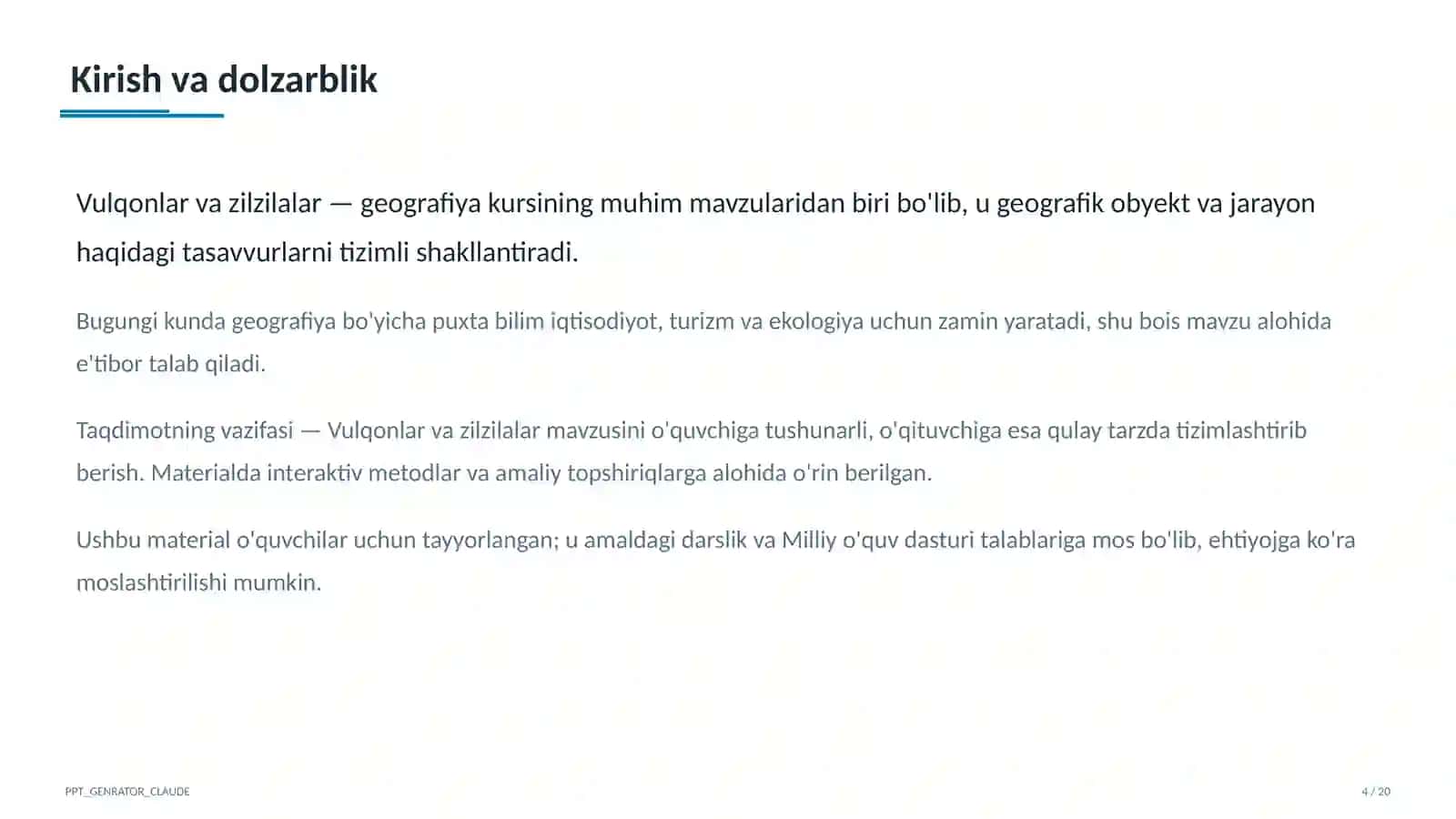 Vulqonlar va zilzilalar (5-sinf) 4