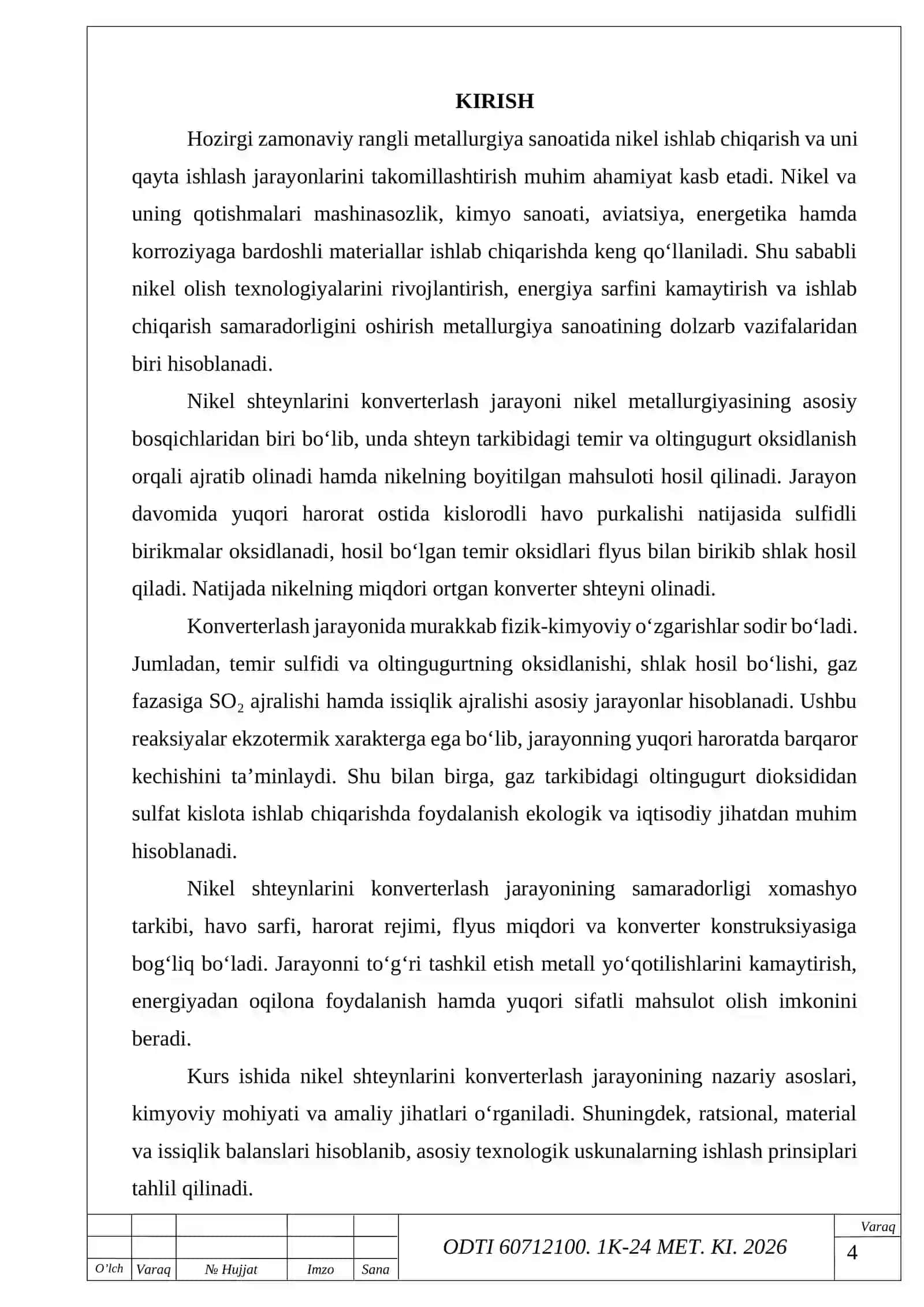 Nikel shteynlarini konverterlash jarayoni amaliyoti 4