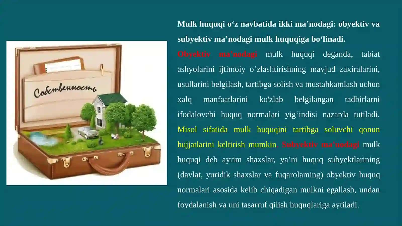 TABIIY RESURSLARGA NISBATAN MULK HUQUQI 4