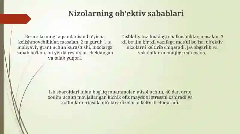 Nizolarning yuzaga kelishidagi shart- sharoitlar, shaxs toifalari va ularning xislatlari 4