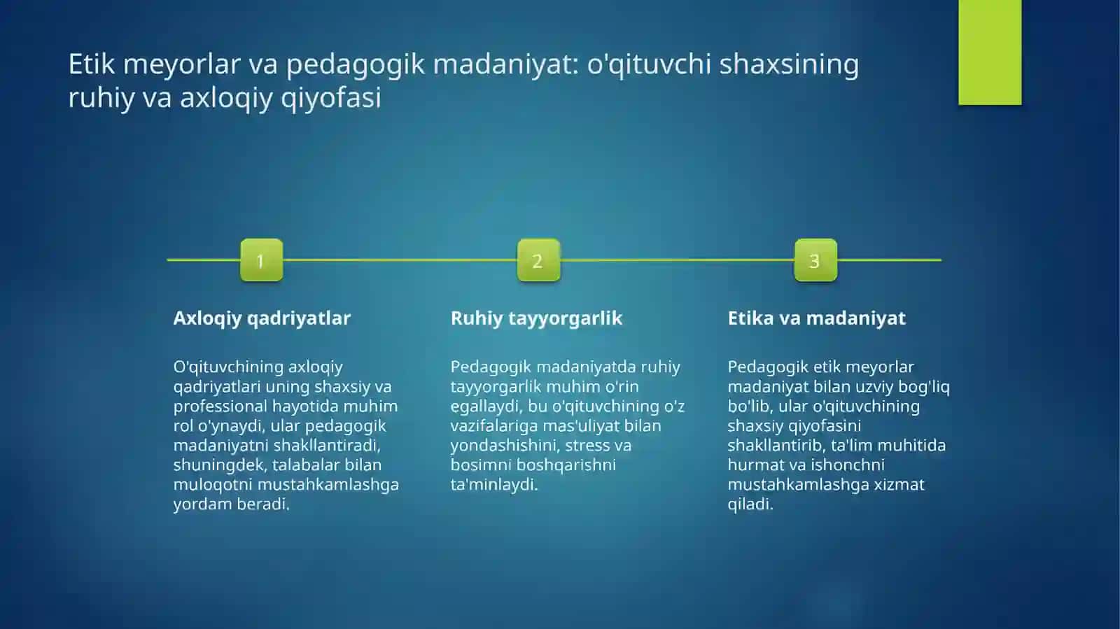 Oʻqituvchi shaxsining obroʻ eʼtiborini belgilovchi pedagogik etik me'yorlar 4