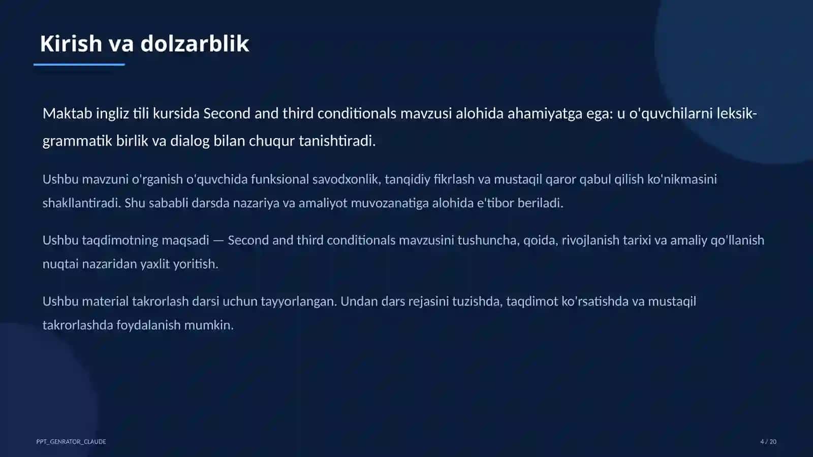Second and third conditionals (10-sinf) 4