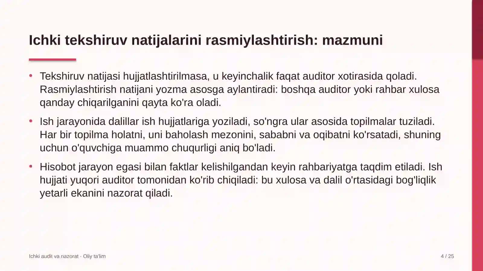 Kadrlar agentliklarida ichki tekshiruv natijalarini rasmiylashtirish 4