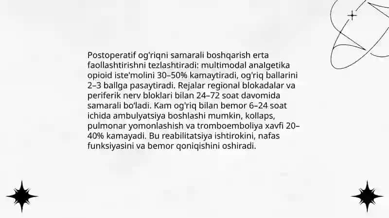 Jarrohlik bemorlarini reabilitatsiyasi va erta faollashtirish 4