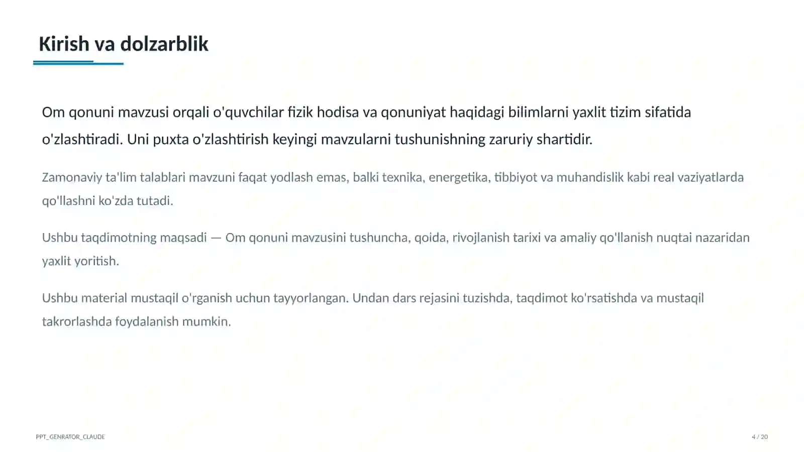Om qonuni (8-sinf) 4