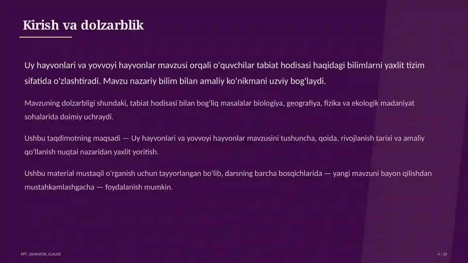 Uy hayvonlari va yovvoyi hayvonlar (1-sinf) 4