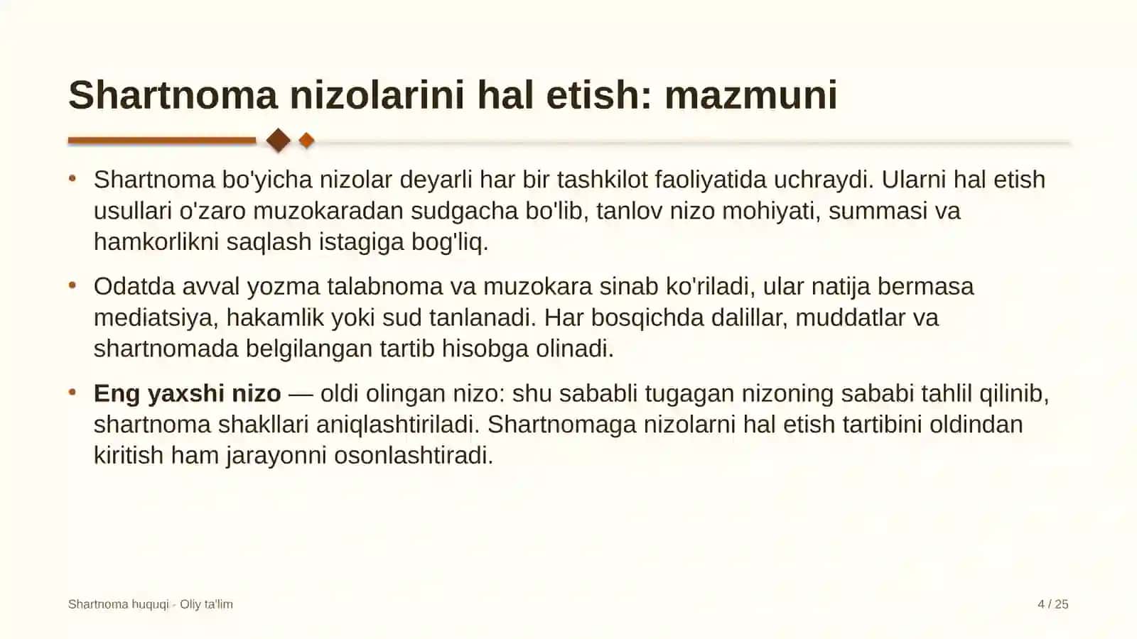 zargarlik sanoatida shartnoma bo'yicha nizolarni hal etish 4966 4