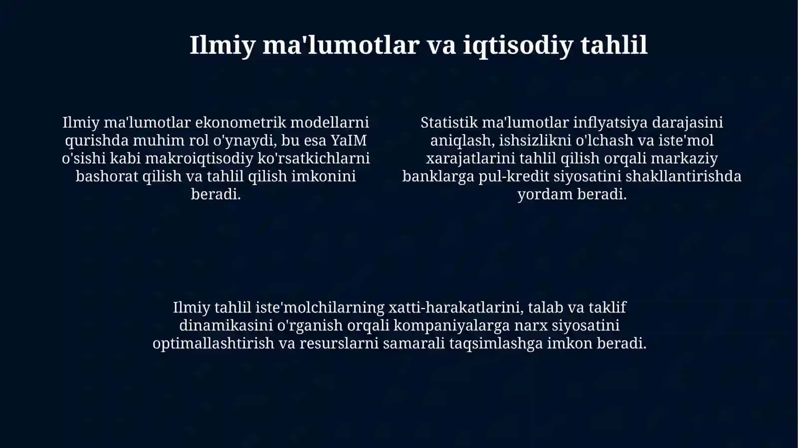 Iqtisodiy tizimlar va ilmiy malumotlar va bozoriqtisodiyotiningmohiyati 4