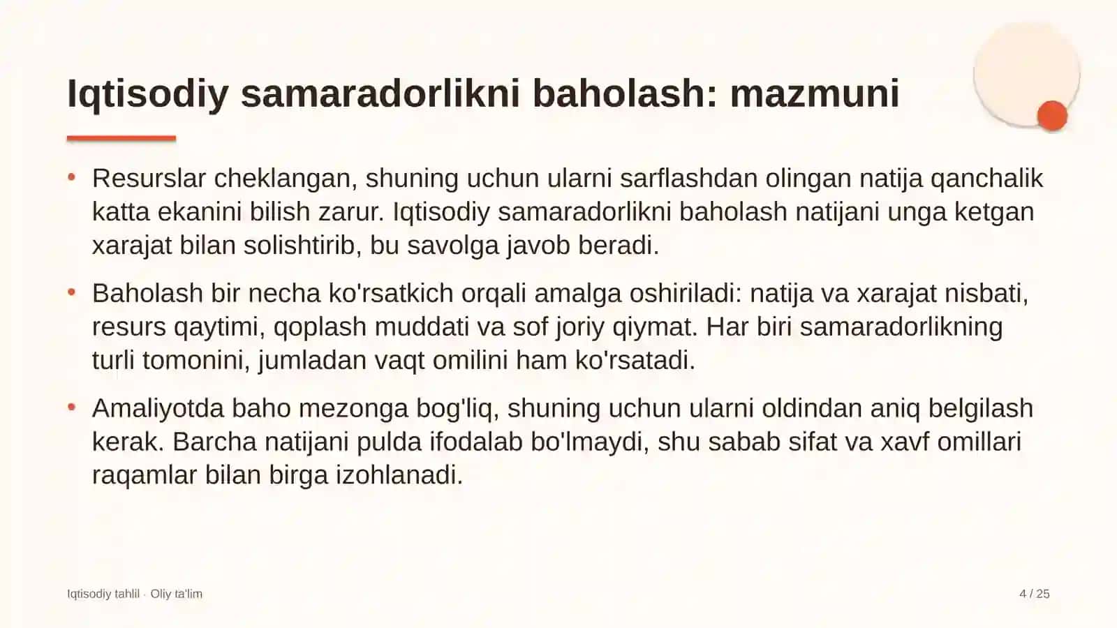 Magistral elektr tarmoqlarida iqtisodiy samaradorlikni baholash 4