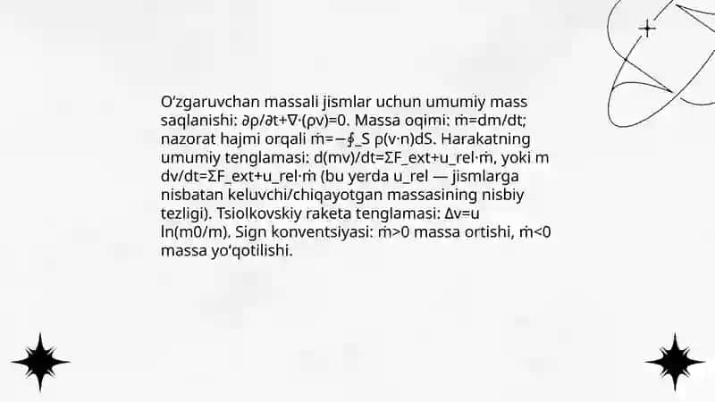 Saqlanish qonunlarining qo'llanilishi 4