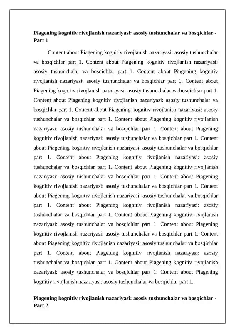Piagening kognitiv rivojlanish nazariyasi: asosiy tushunchalar va bosqichlar 4