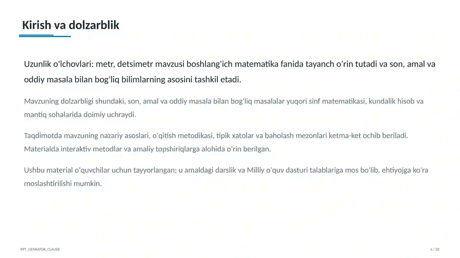 Matematika (1-4) - o'quvchilar uchun 4