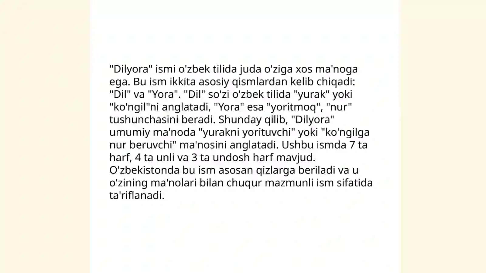 Dilyora ismini manosi 4