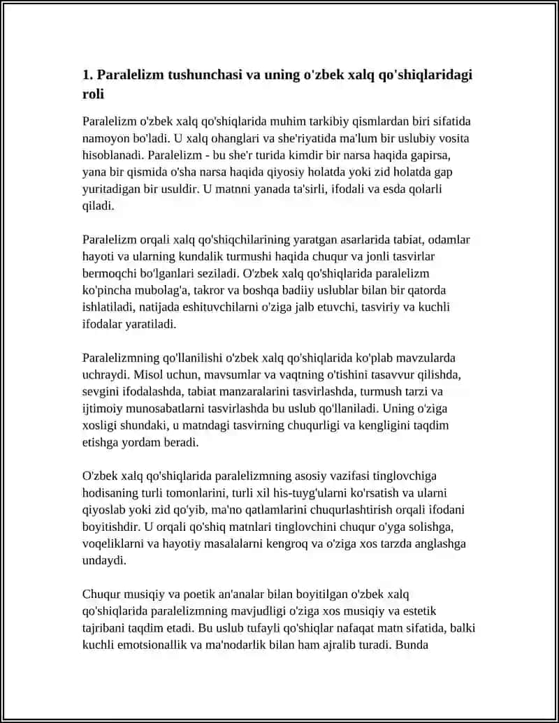 PARALELIZ-ÕZBEK XALQ QÕSHIQLARINING TARKIBIY QISMI SIFATIDA 4