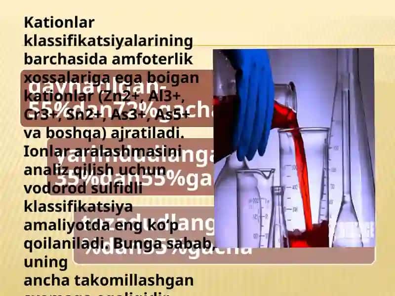 Mavzu:Kationlarininganalitikguruhlarbòyichatasniflashvaularnitaqqoslash.(vodorodsulfidli,kislotaasoslivaammiak-fosfatlitasnifi) 4